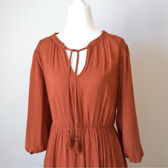 Knox Rose Long Sleeve Rust Dress - Picture 1 of 7